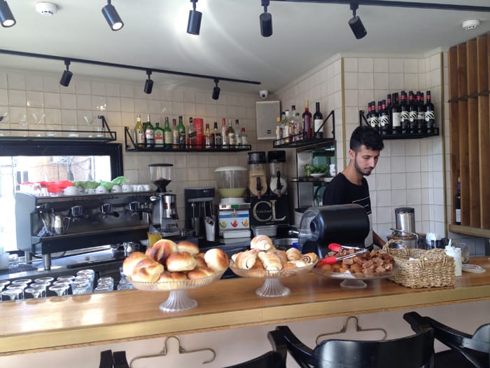 At the counter