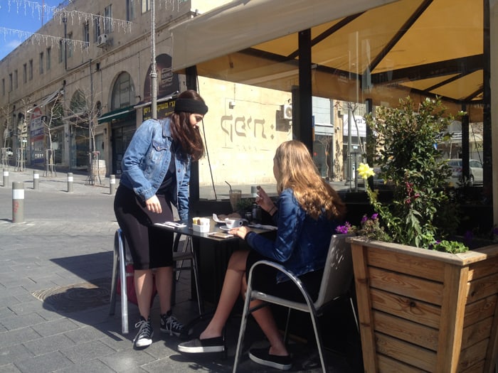 Seating outside in the sun