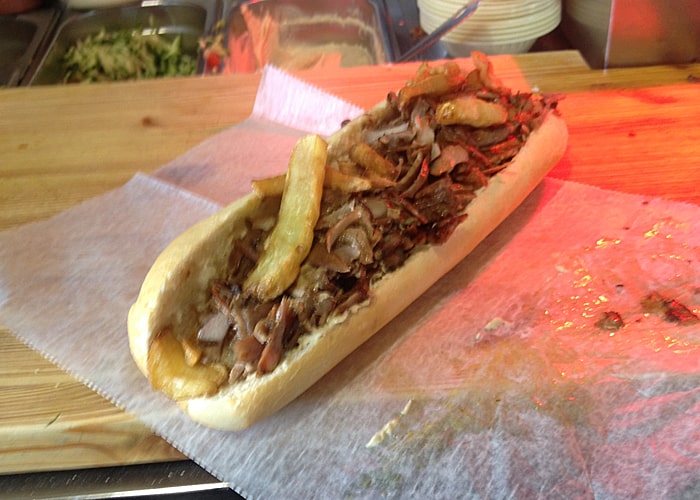 Shawarma in a baguette
